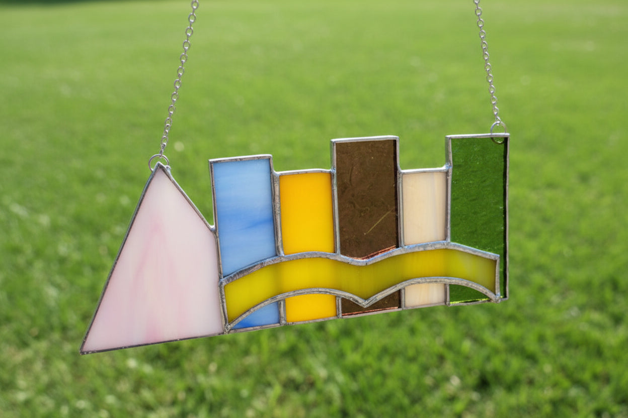 Yellow Memphis Skyline Stained Glass- Local Art Tonya Lynn