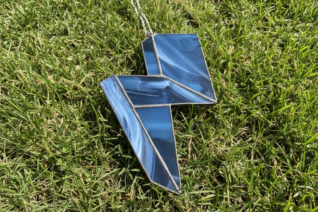 Marbled Blue Lighting Stained Glass Bolt By Local Art Tonya Lynn