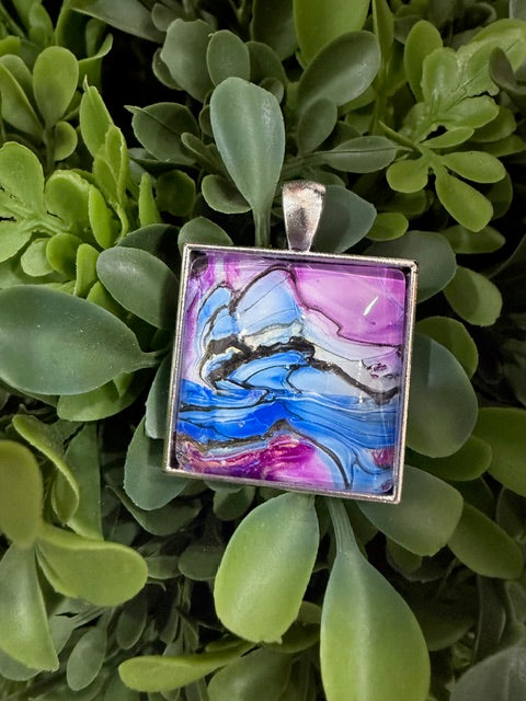 Multi-Color Square Pendants- by Local Memphis Artist Sandra Barrett