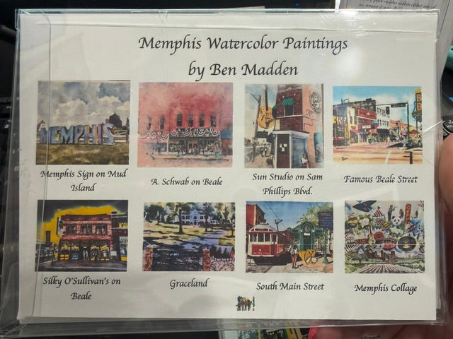 "Memphis Watercolor Paintings" Greeting Cards By Local Artist Ben Madden