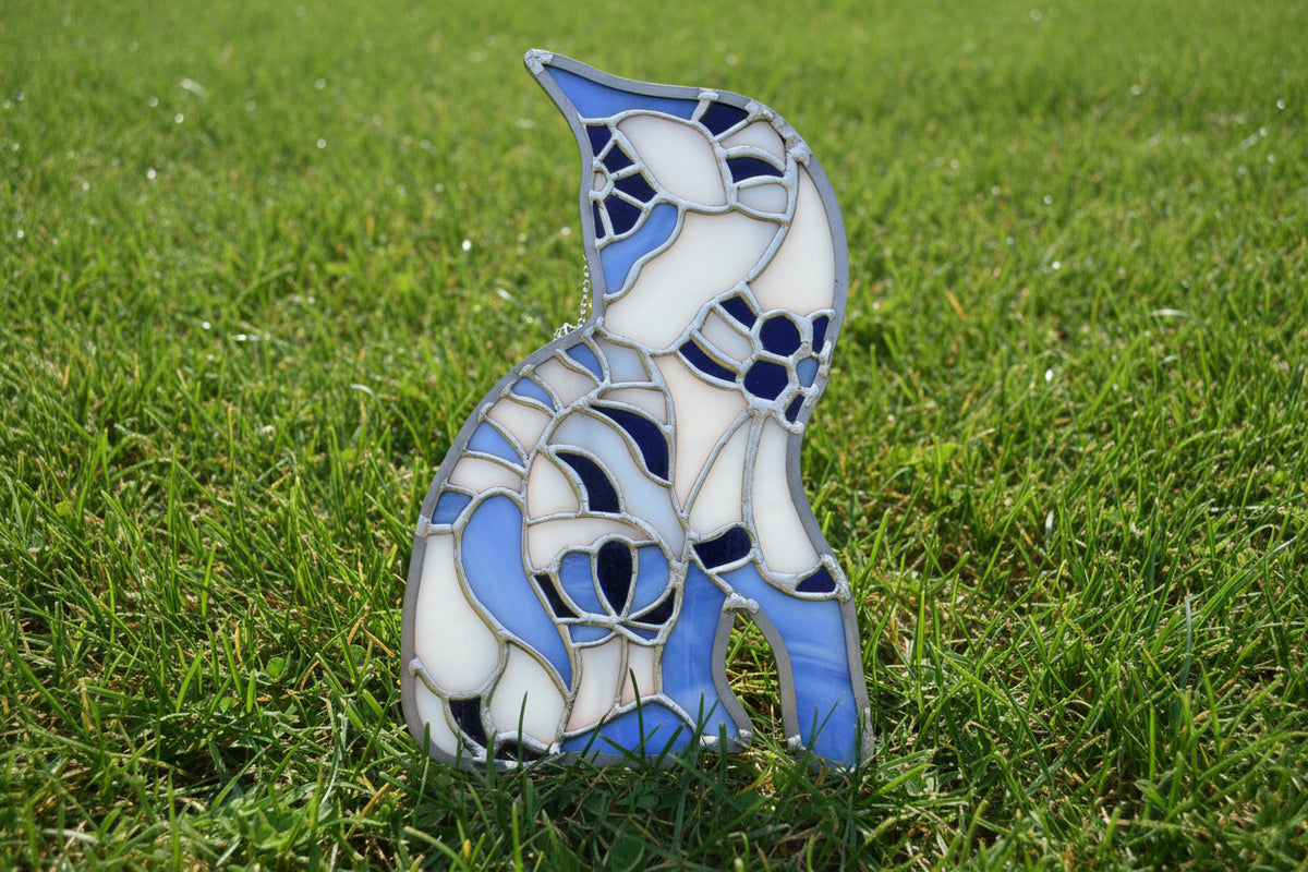 Blue Cat Stained Glass  By Local Art Tonya Lynn