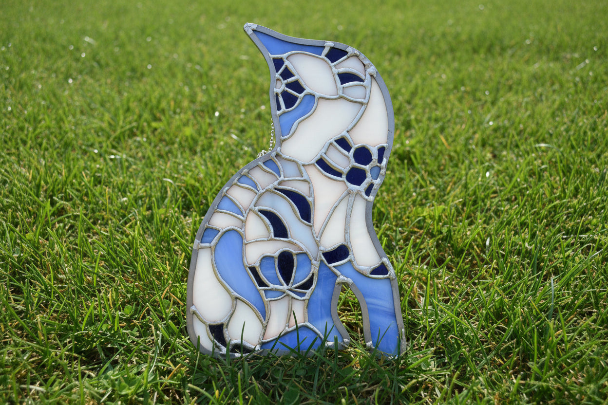 Blue Cat Stained Glass  By Local Art Tonya Lynn