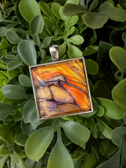 Multi-Color Square Pendants- by Local Memphis Artist Sandra Barrett
