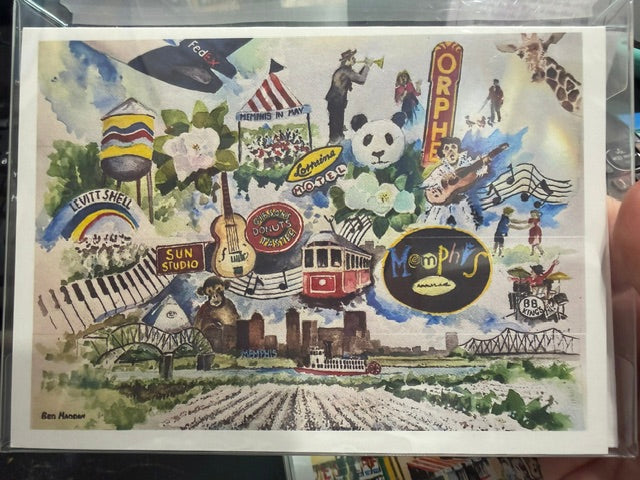"Memphis Watercolor Paintings" Greeting Cards By Local Artist Ben Madden