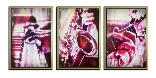 Memphis Music set of 3 on aluminum By Local Artist Jeremy Lewin