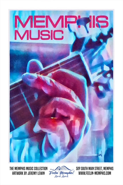 Memphis Music (Guitar) Framed Poster By Local Artist Jeremy Lewin