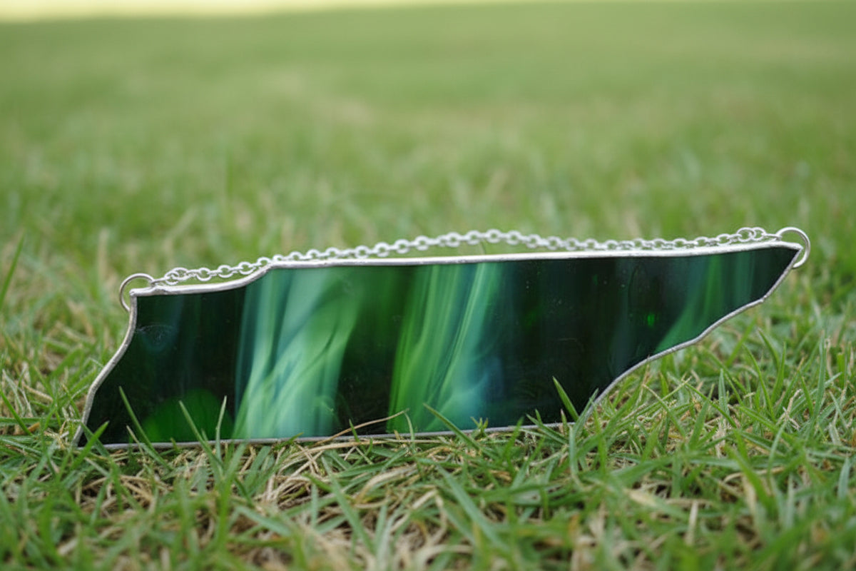 Marbled Green State of Tennessee Stained Glass- Local Art Tonya Lynn