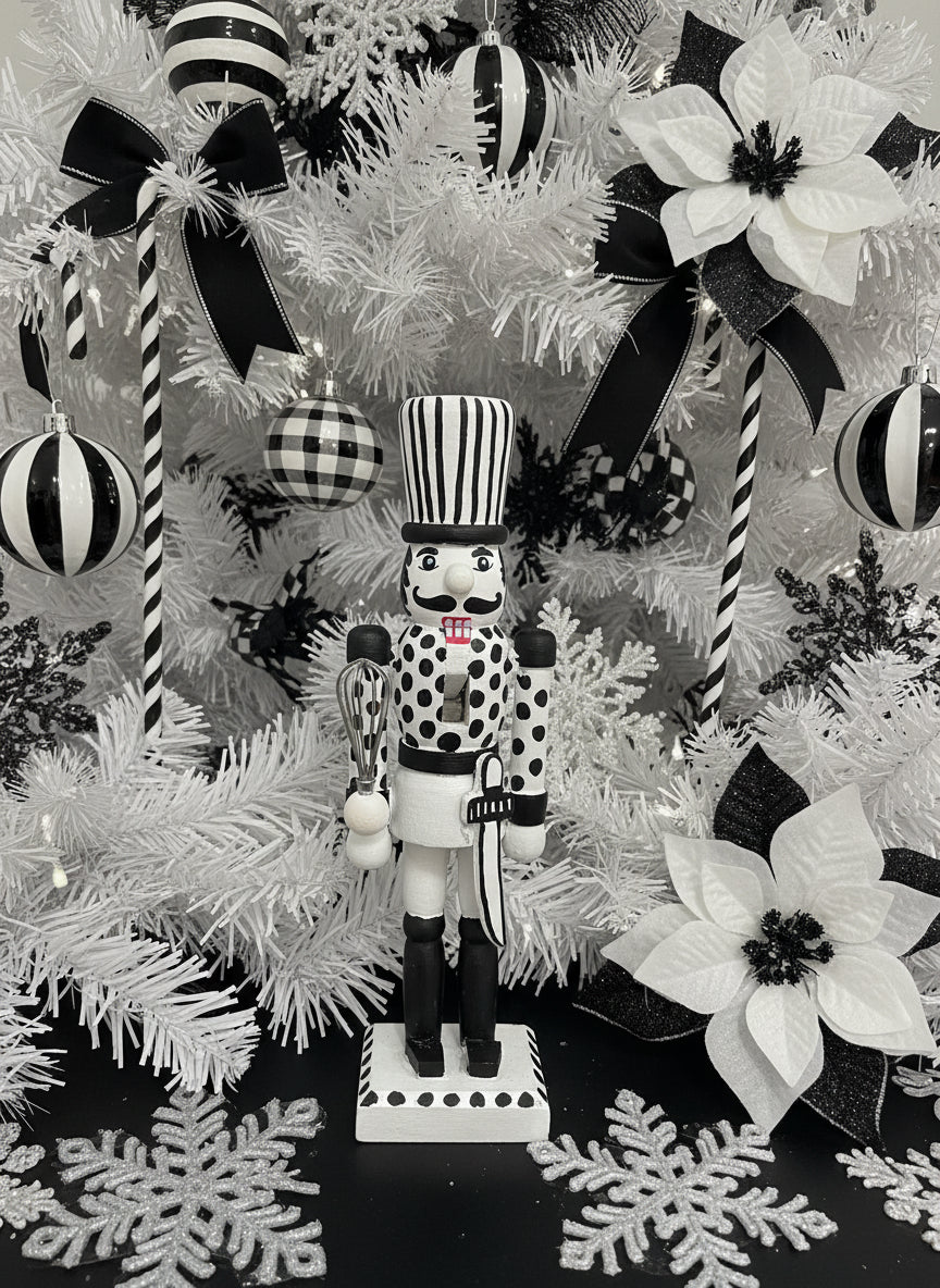 Black/White 6" Nutcracker by Local Kim Cook