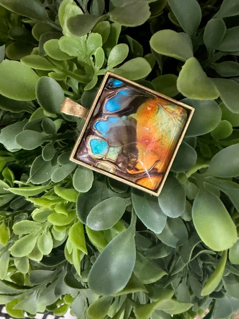 Multi-Color Square Pendants- by Local Memphis Artist Sandra Barrett
