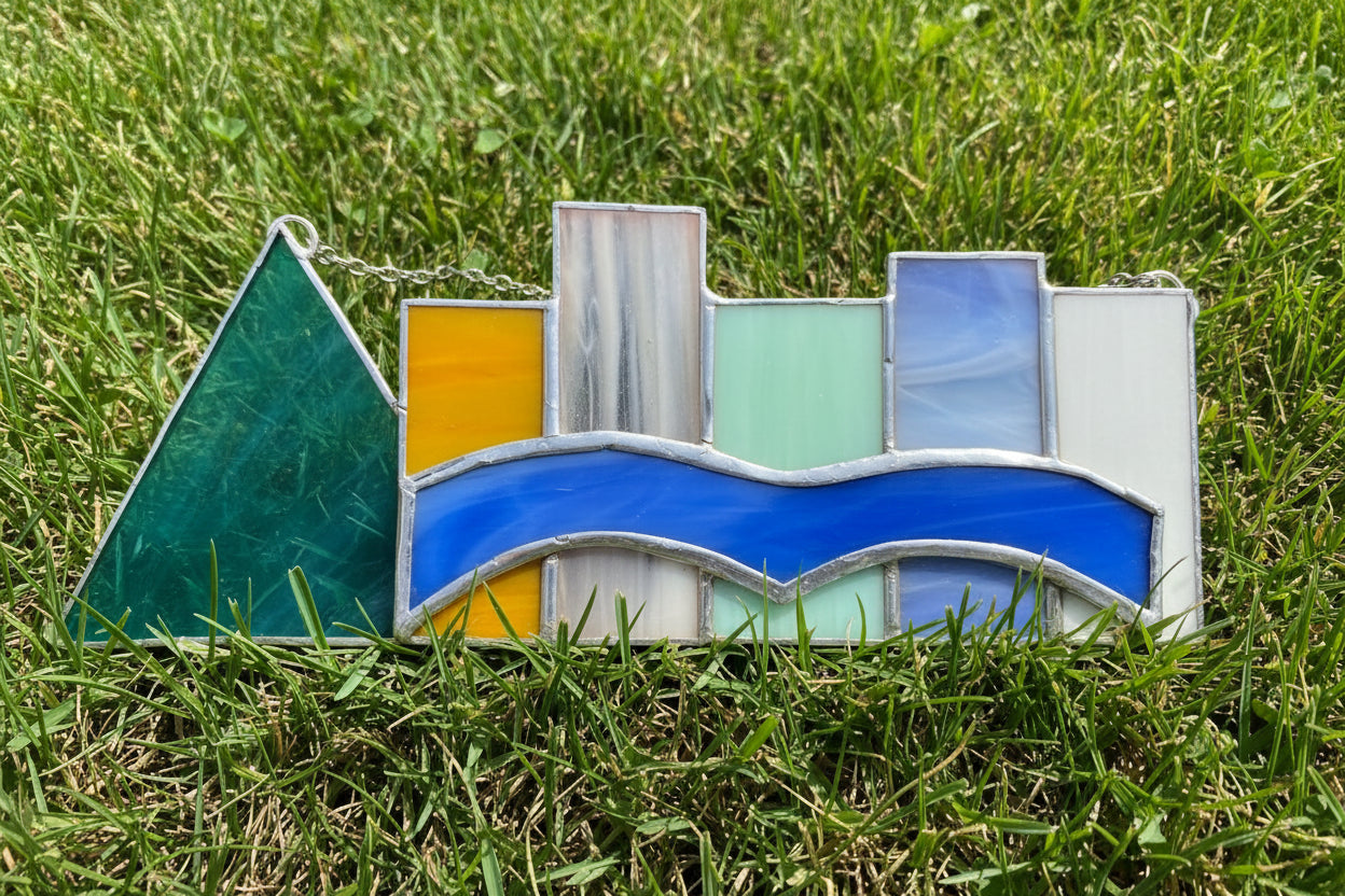 Blue Memphis Skyline Stained Glass- Local Art Tonya Lynn