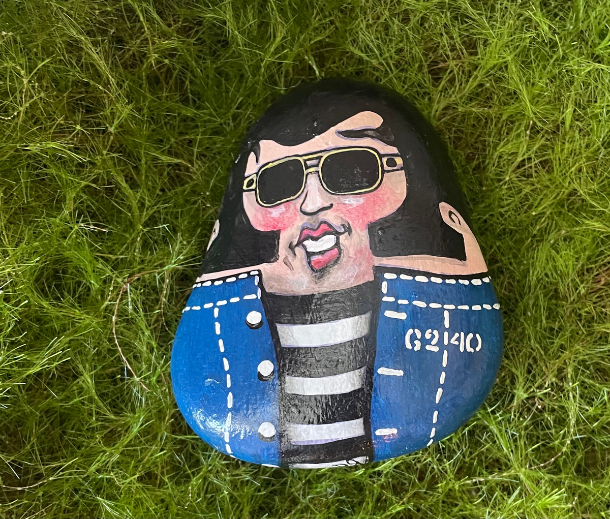 Elvis rocks painted by local Artist DJ Kelly.