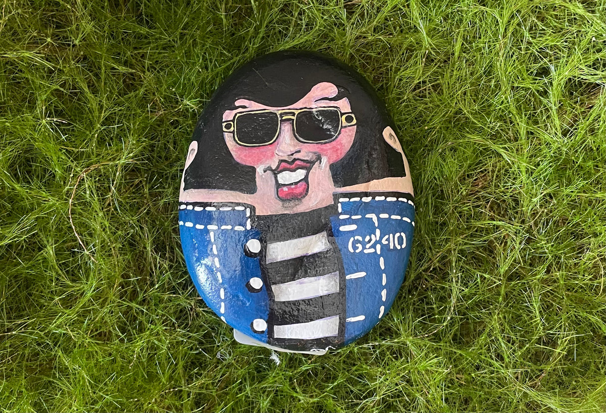 Elvis rocks painted by local Artist DJ Kelly.