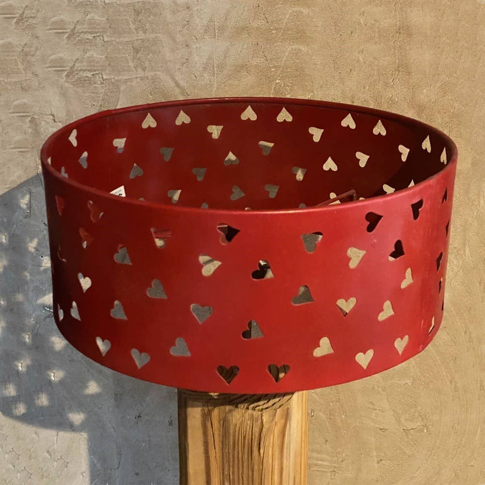 lampshade with cut-out hearts