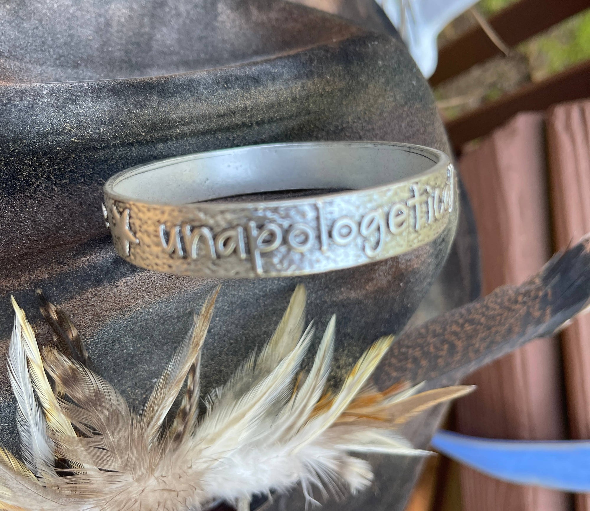 "Unapologetically Me" Burnished Silver Tone Bangle