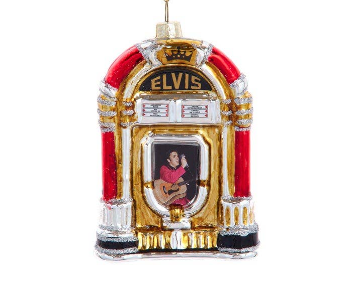 5"ELVIS JUKEBOX GLASS ORNAMENT