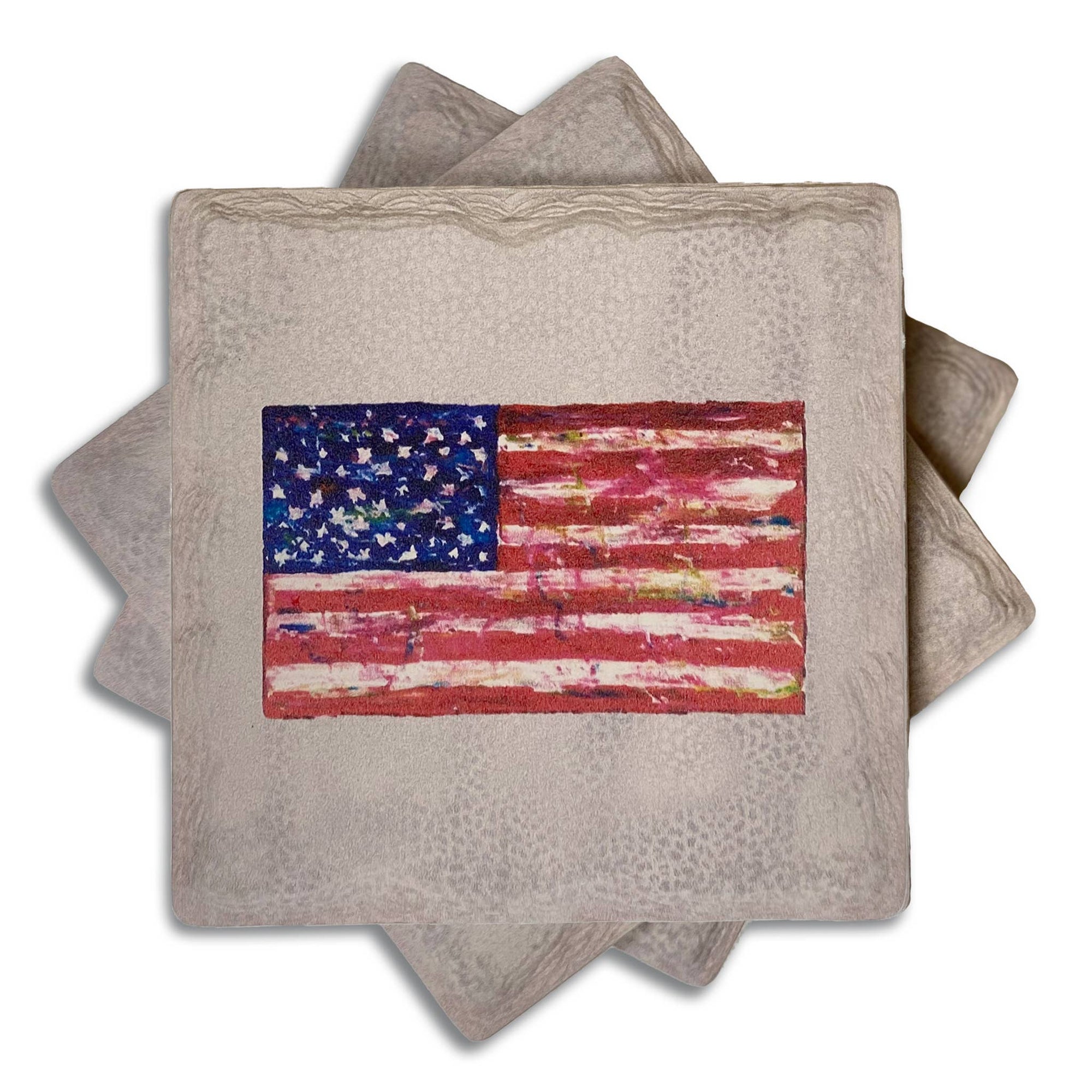 American Flag Absorbent Coaster Set