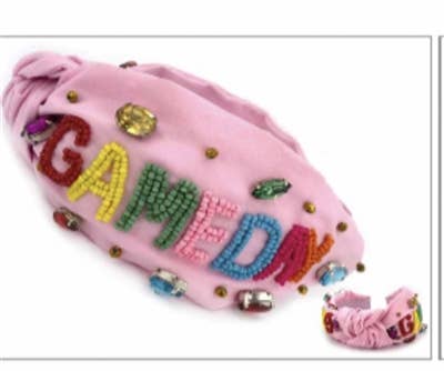 Pink Seed Bead "Gameday" Headband