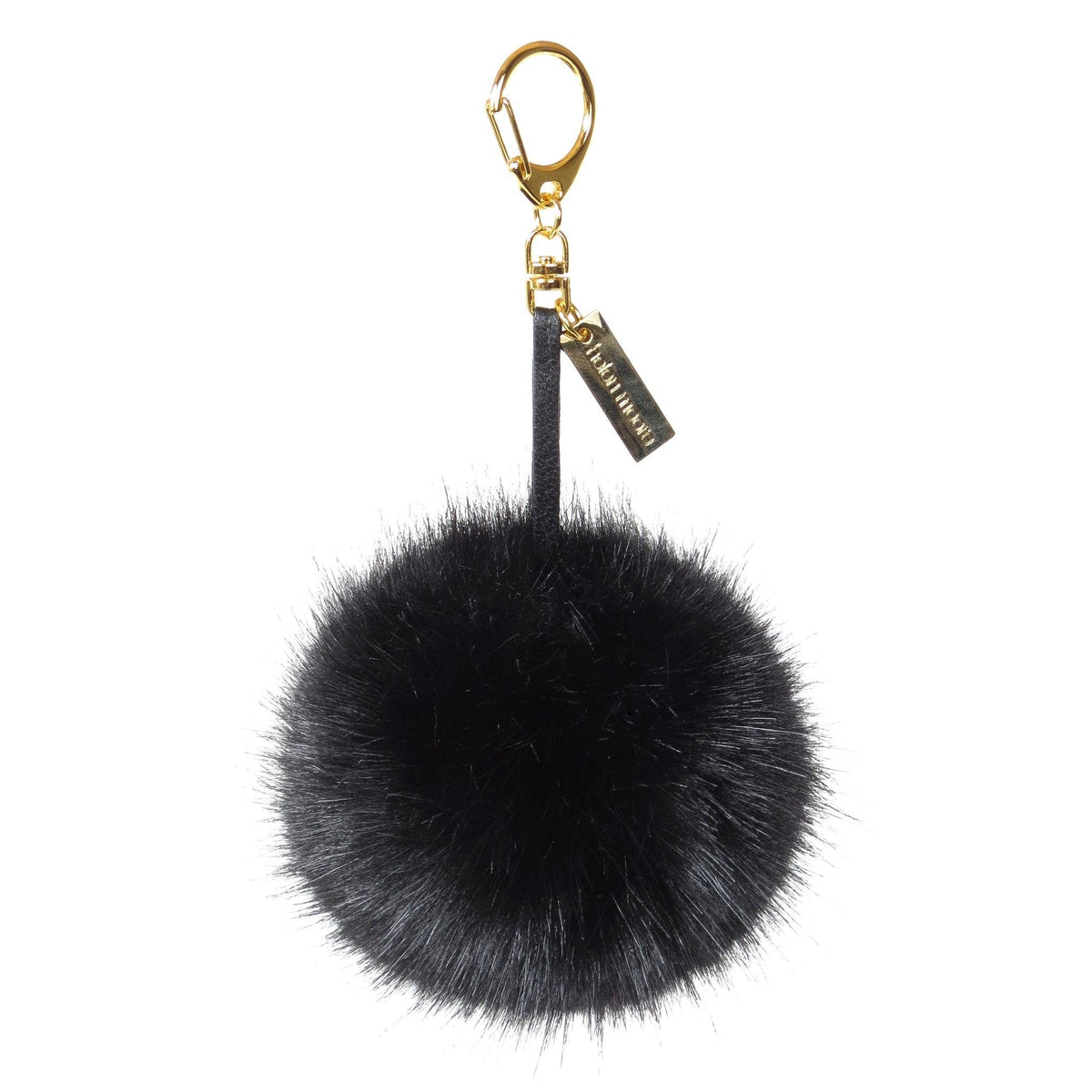 Pom Pom Luxury Keyring Bag Charm in Gift Box: Jet