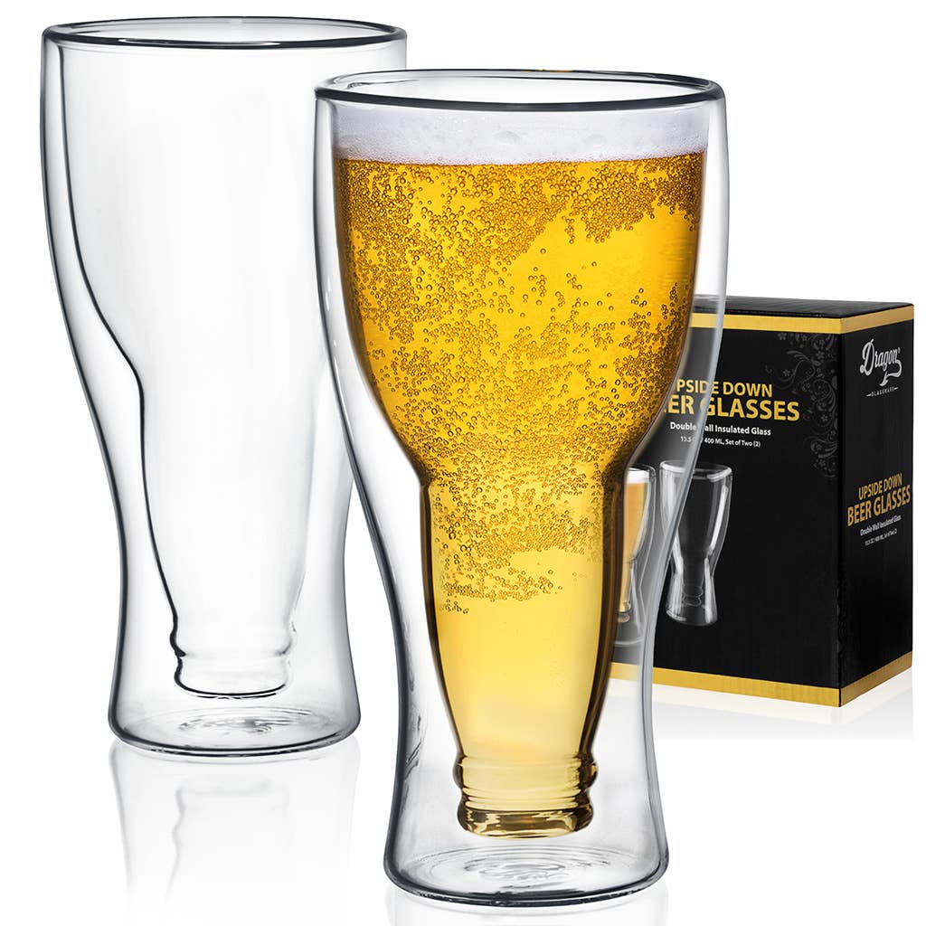 Upside Down Beer Glasses Set of 2