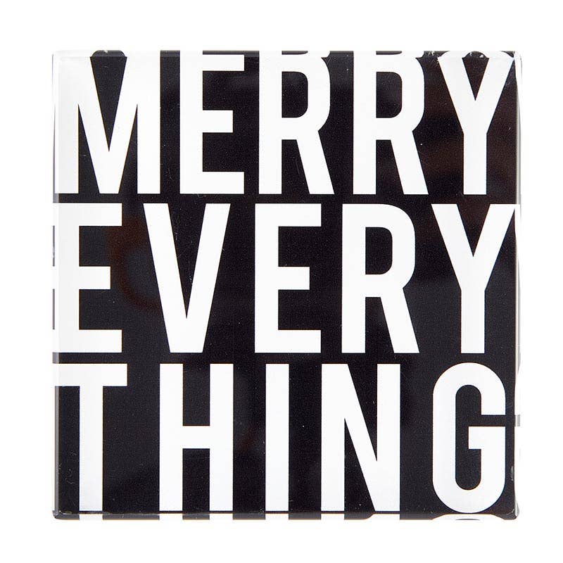 4" Square Lucite Block - Merry Everything