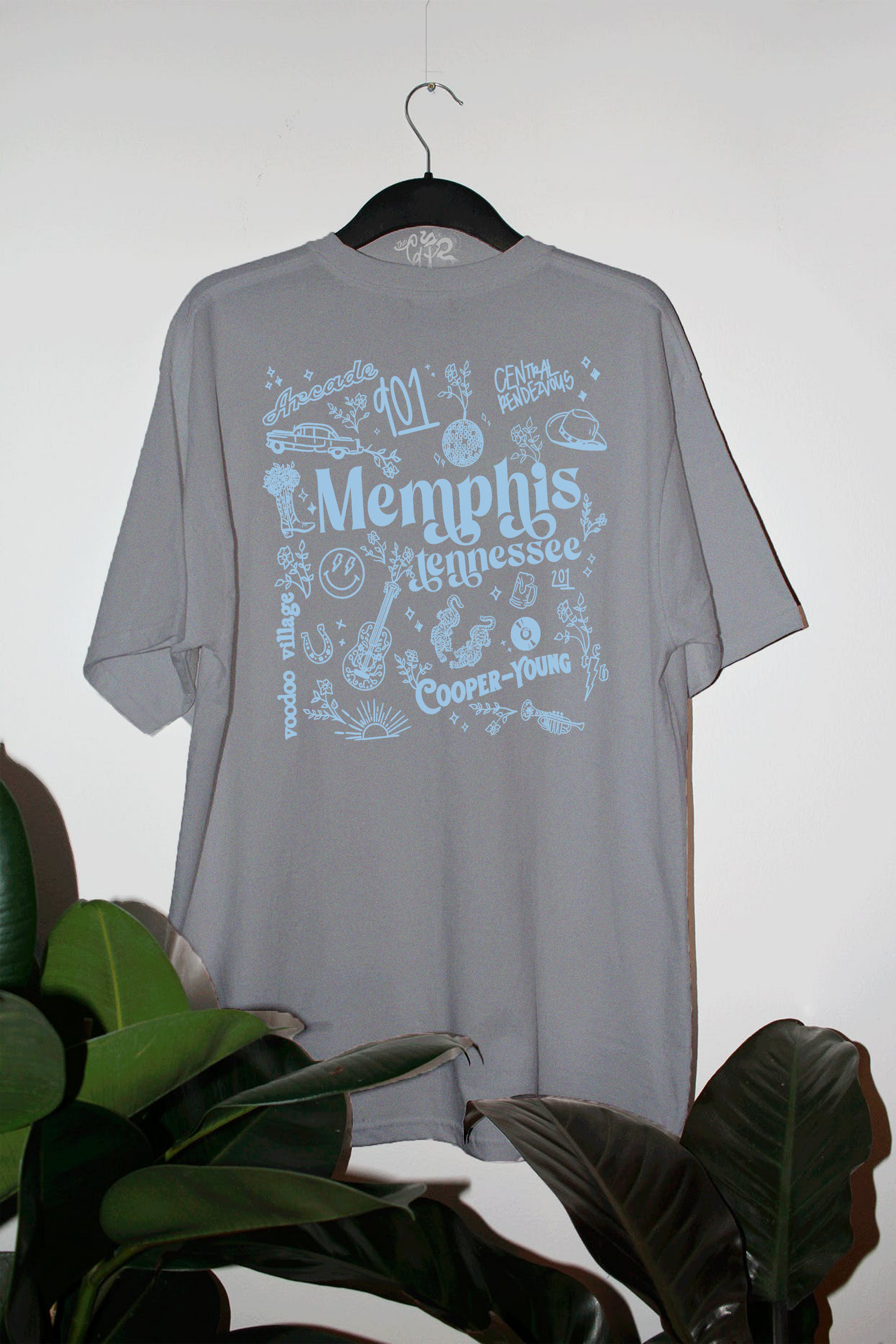 Oversized Memphis Tennessee Graphic T-Shirt: Gray