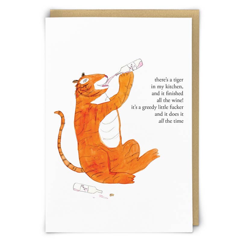 Kitchen Tiger Greeting Card