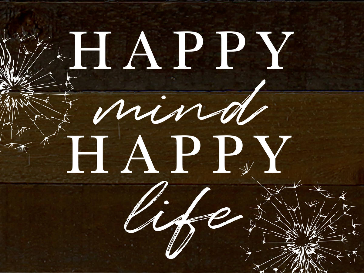 Happy Mind  Reclaimed Wood Wall Art
