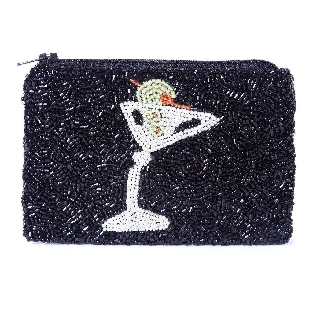Martini Beaded Coin Purse