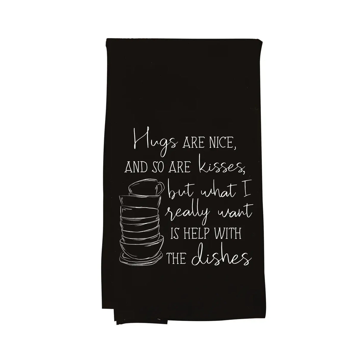 Help With The Dishes Towel: Black