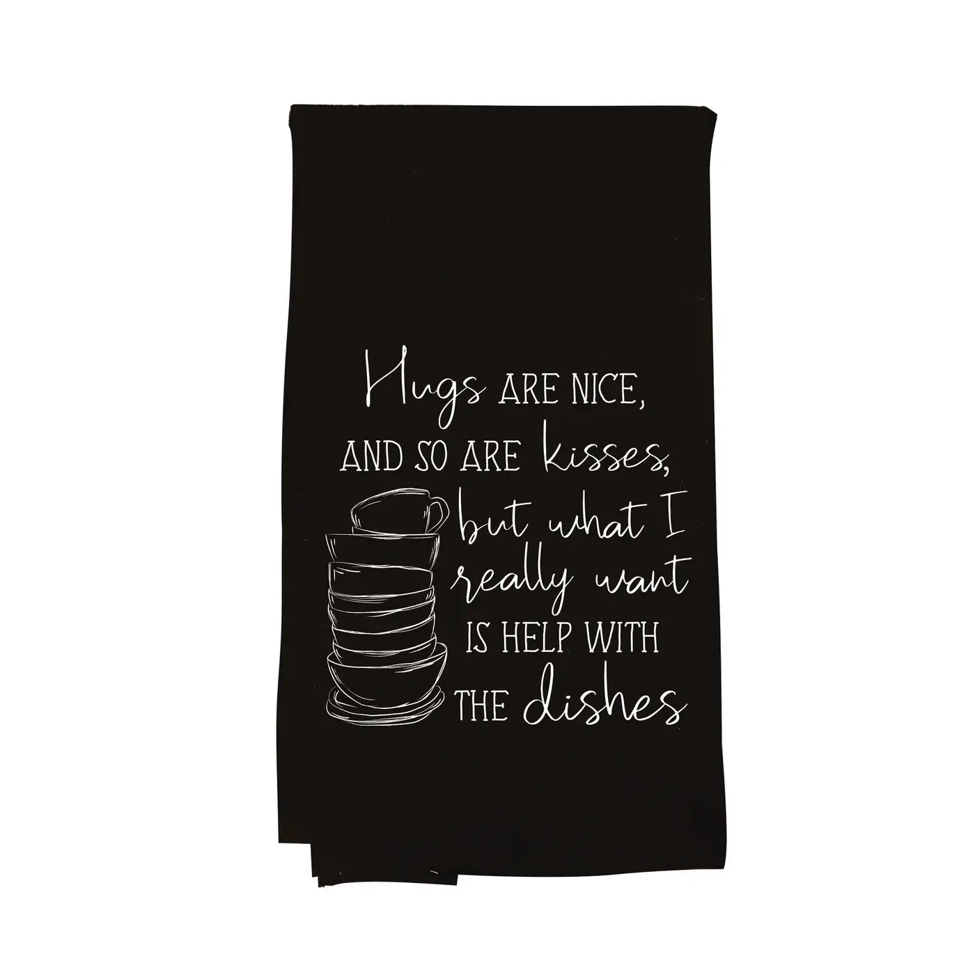 Help With The Dishes Towel: Black