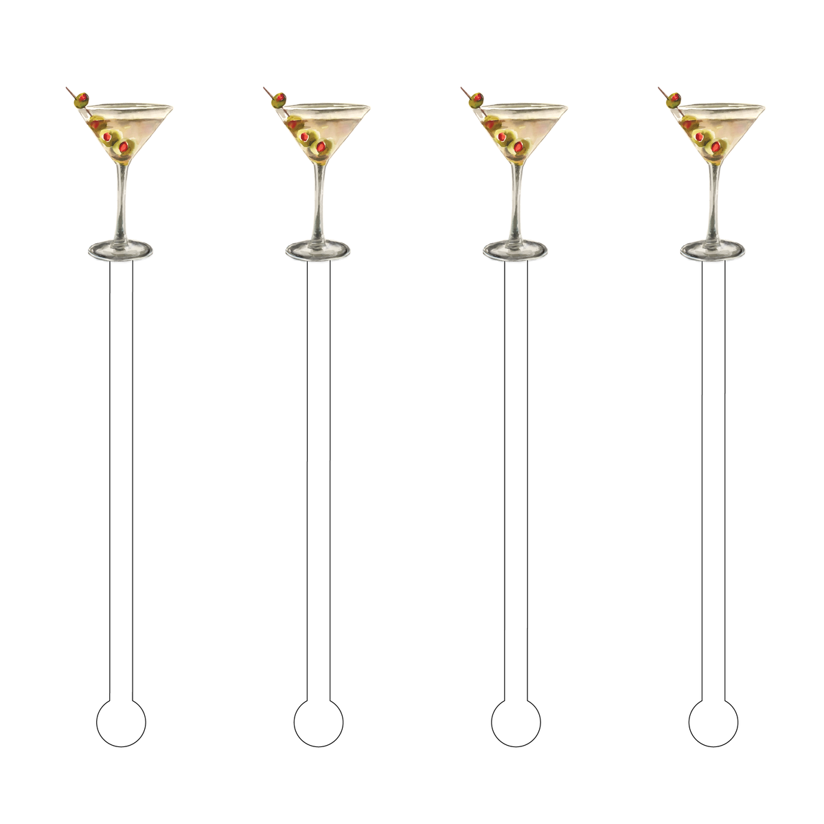 DIRTY MARTINI ACRYLIC STIR STICKS