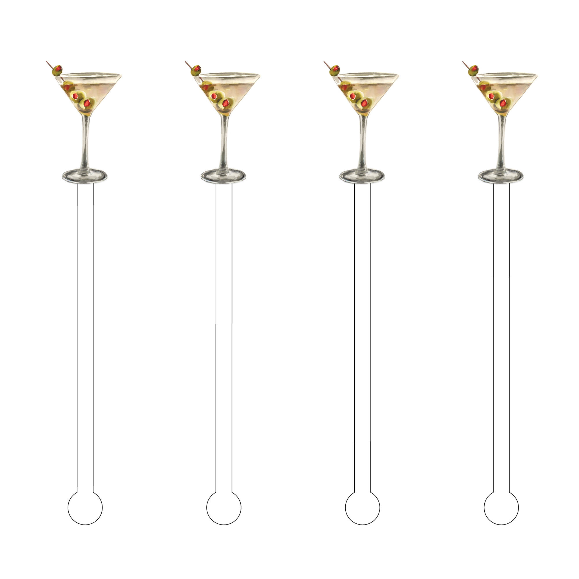 DIRTY MARTINI ACRYLIC STIR STICKS