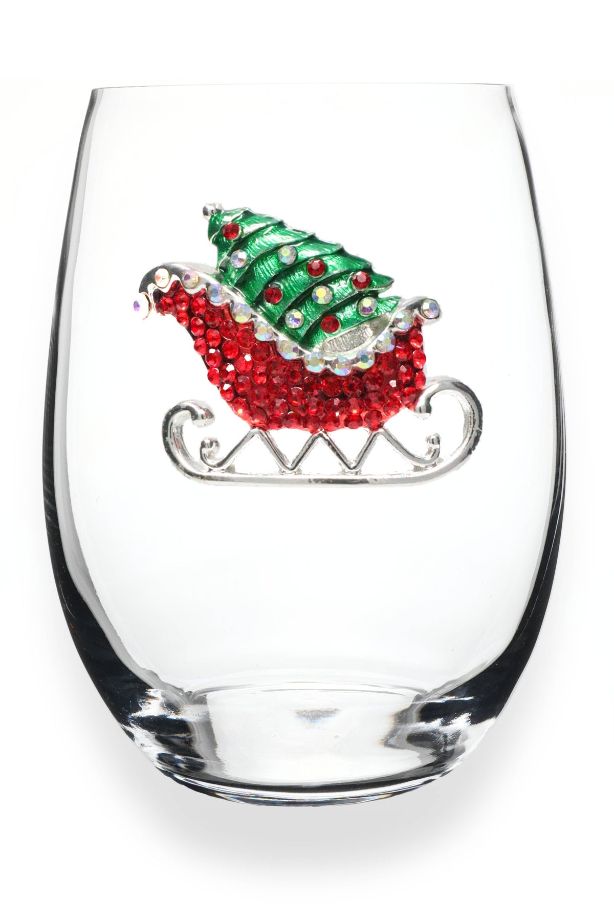 Christmas Sleigh Stemless Wine Glass