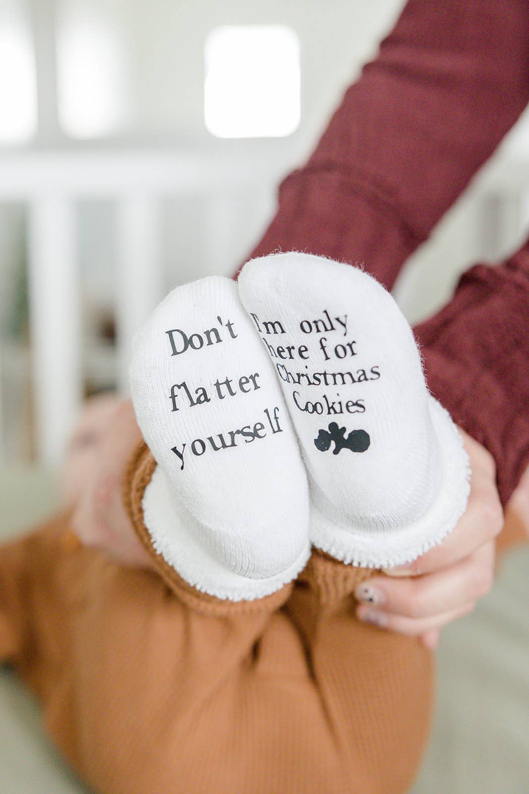 SOCKS Only Here for Christmas Cookies Baby Socks Stocking Stuffers
