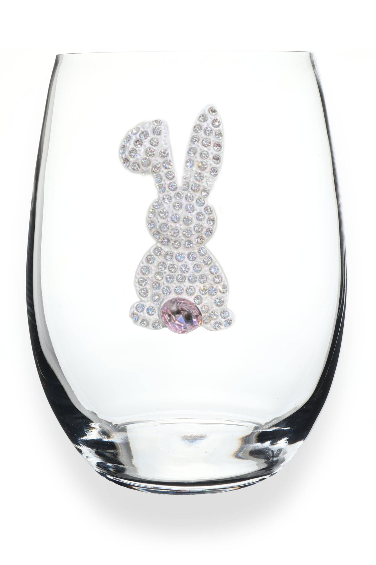 Easter Bunny - Jeweled Stemless Wine Glass