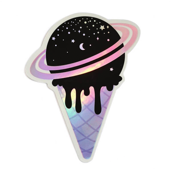 Space Ice Cream Holographic Sticker