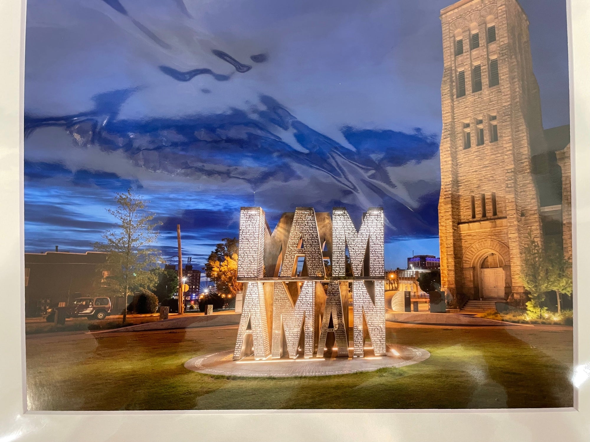 153 'I AM MAN Sculpture at Dusk' Photograph by Mike Baber