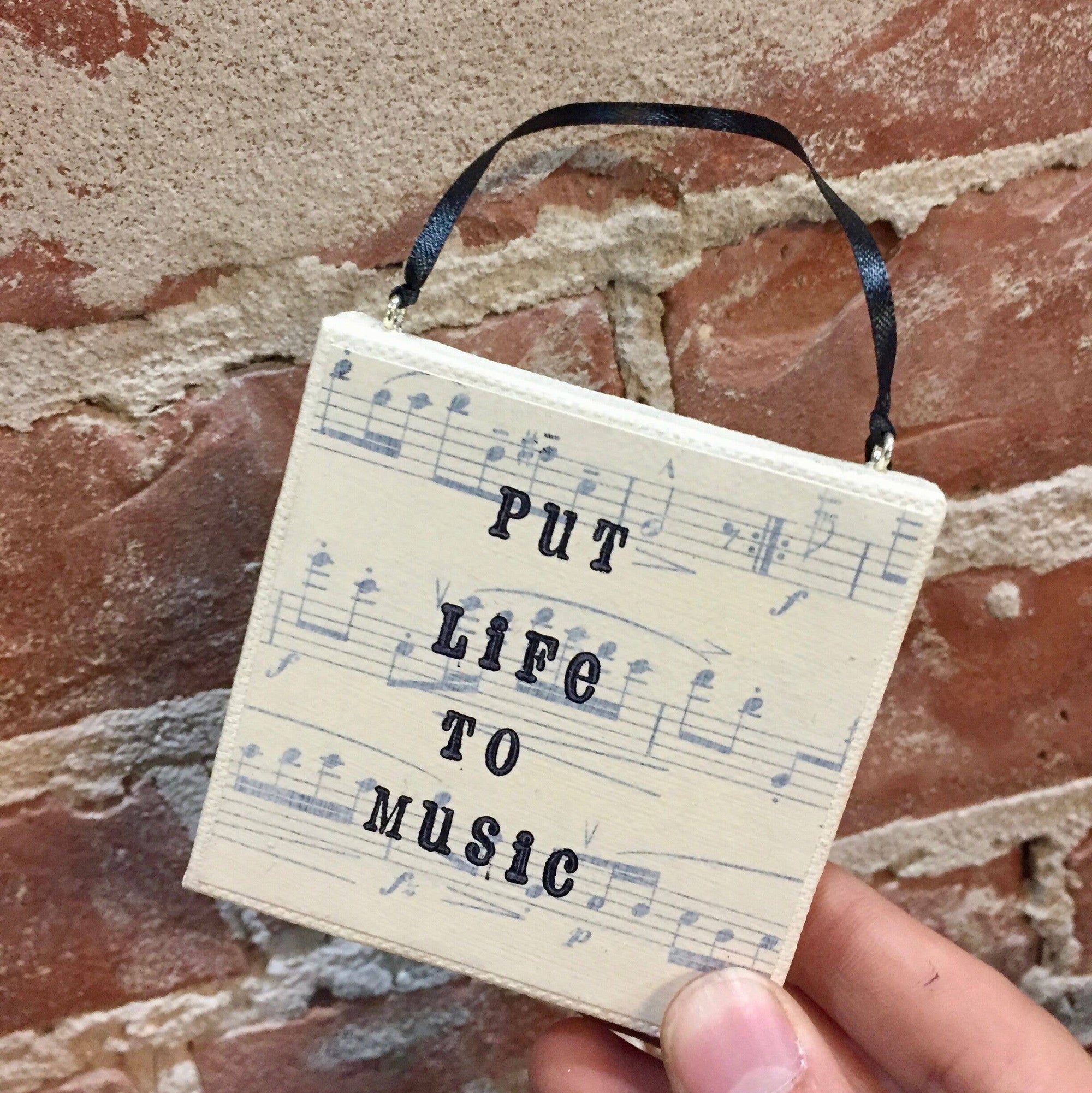 Put Life to Music Mini Canvas Ornament