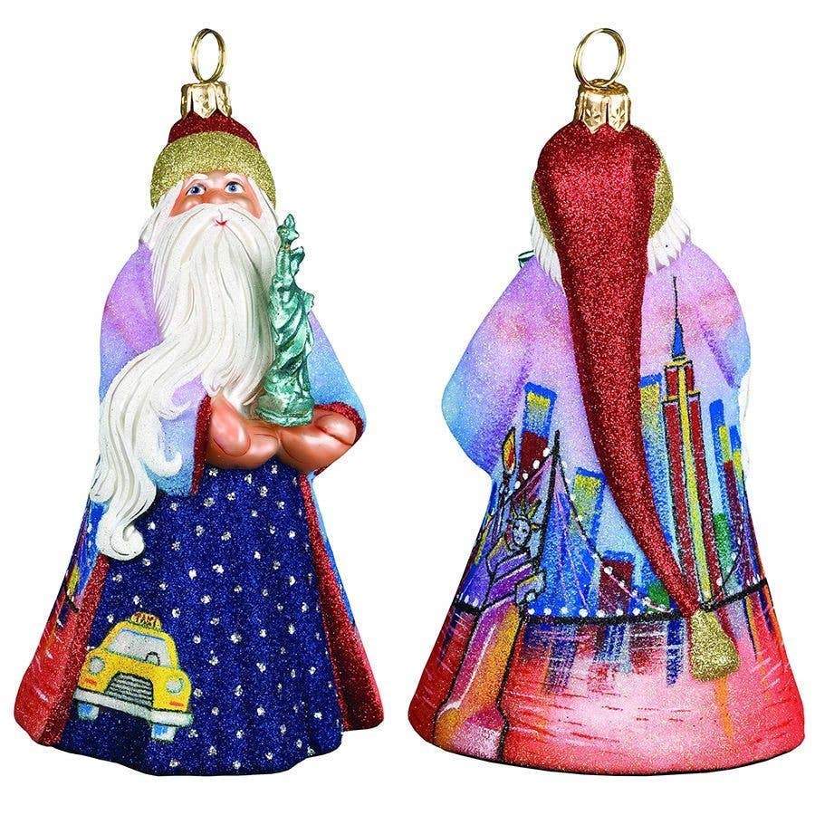 New York Santa with Statue of Liberty Holiday Ornament