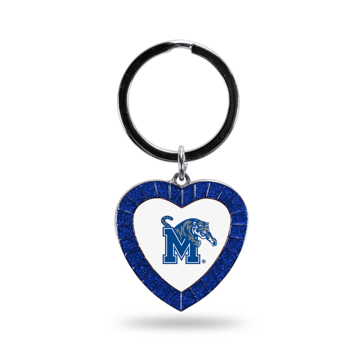 NCAA Memphis Tigers Color Rhinestone Heart Keychain