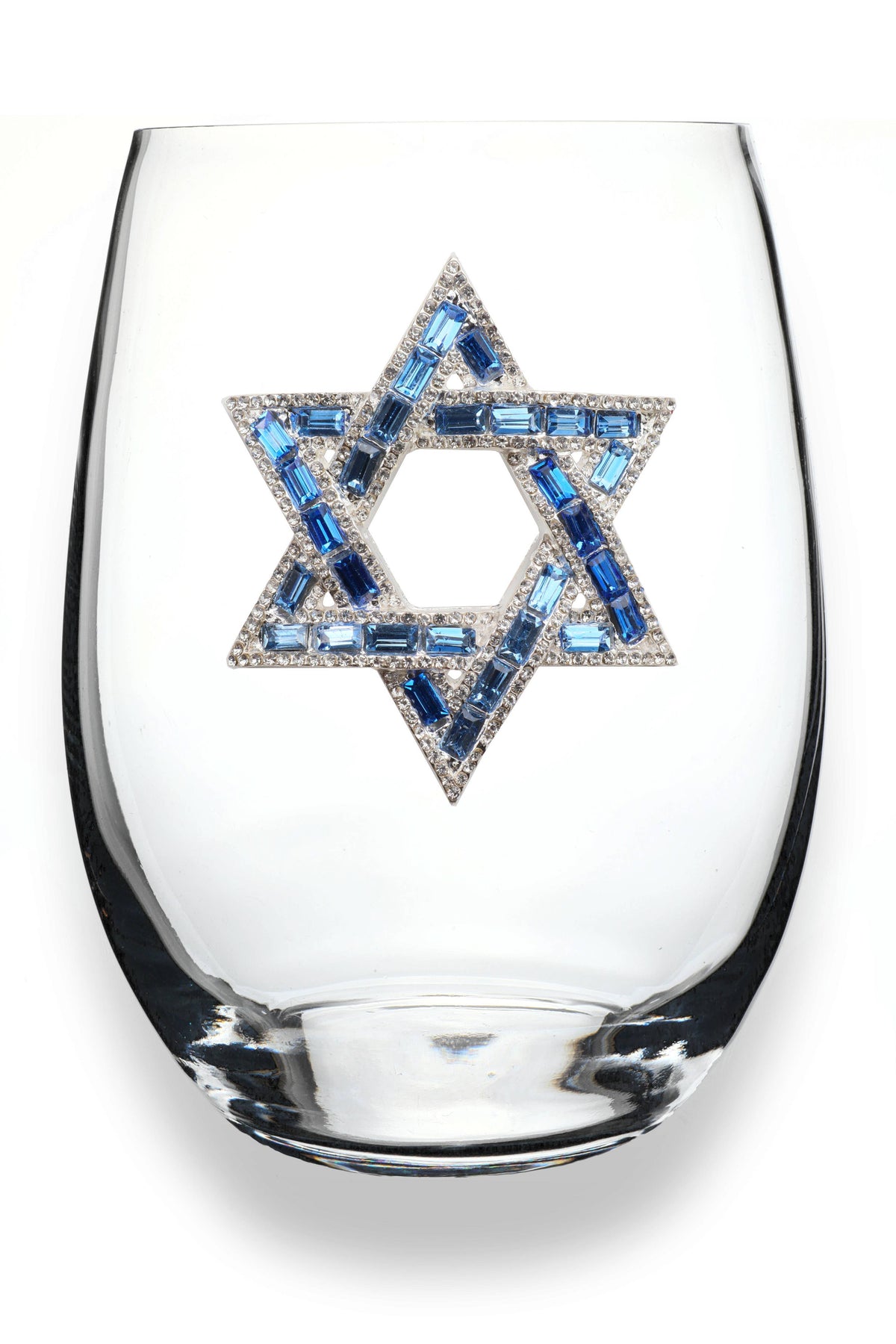 Star of David - Jeweled Stemless Wine Glass
