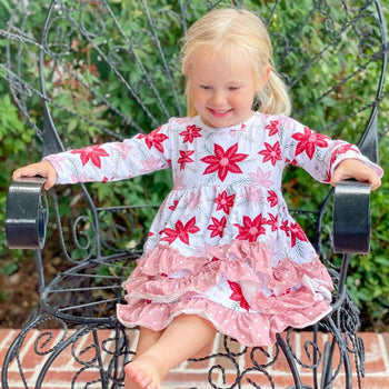 Poinsettia Ruffles Dress