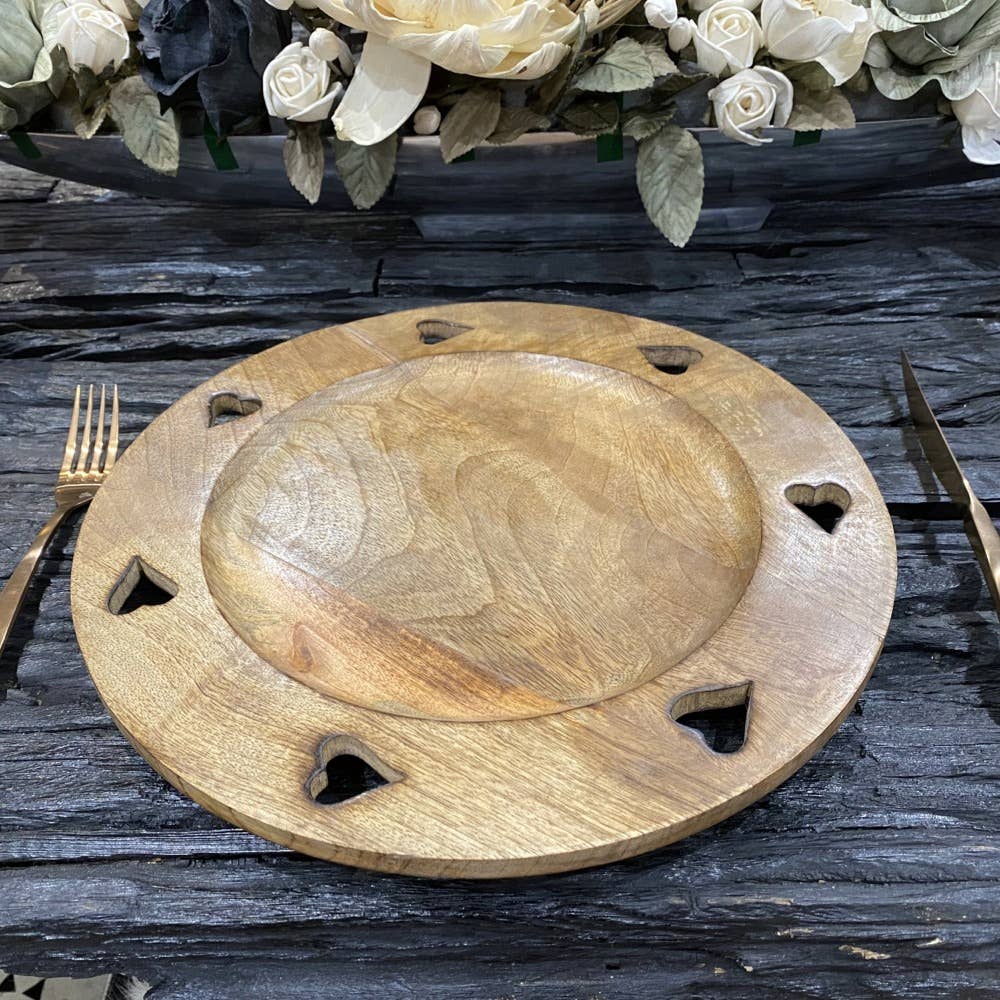 Plate cut out with 7 hearts