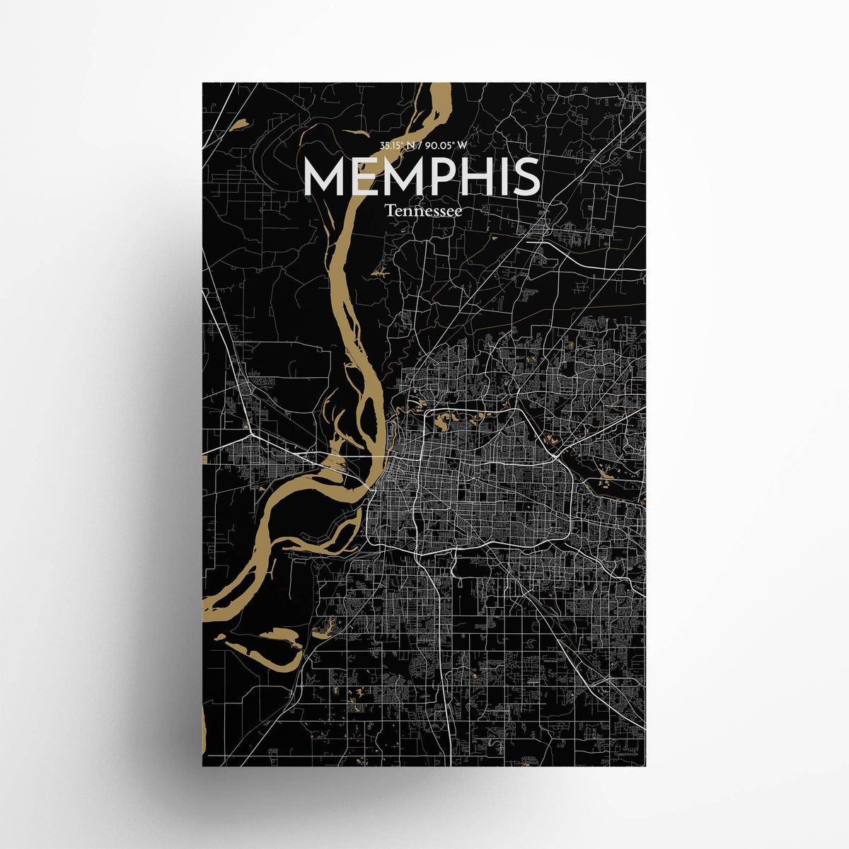Memphis City Map Poster