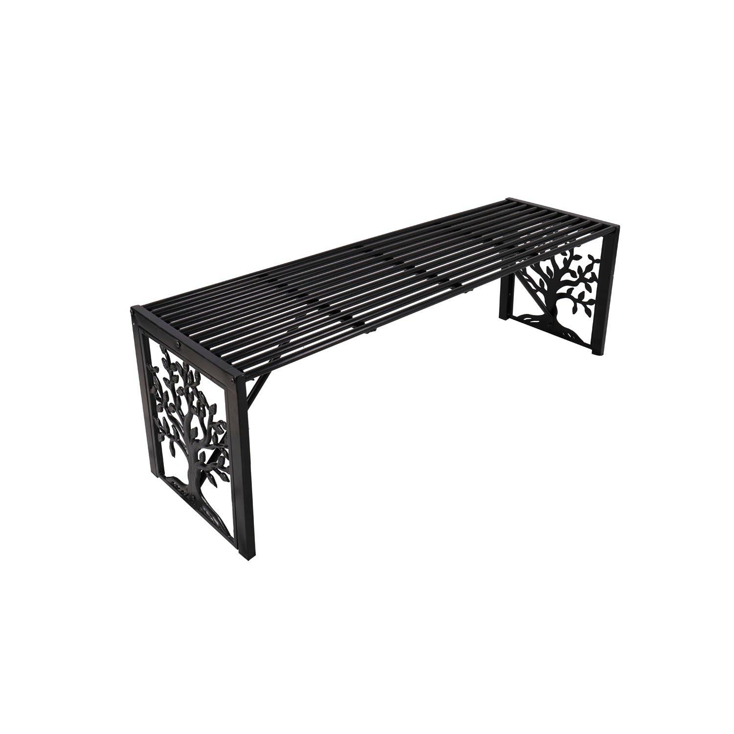 Straight Metal Bench Tree of Life