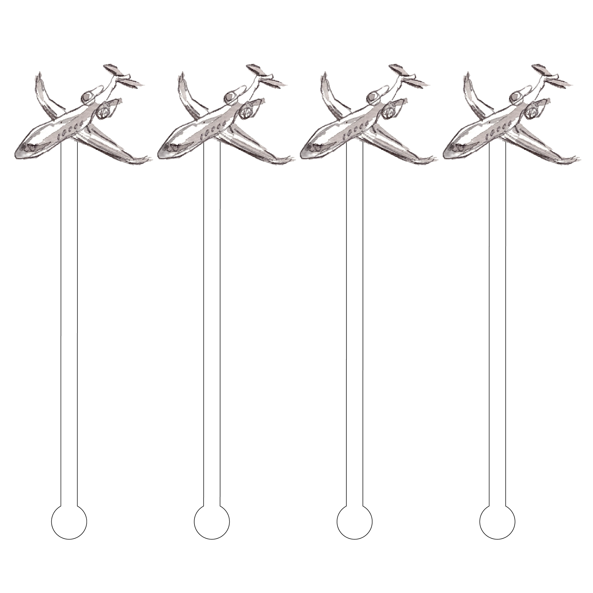 AIRPLANE ACRYLIC STIR STICKS