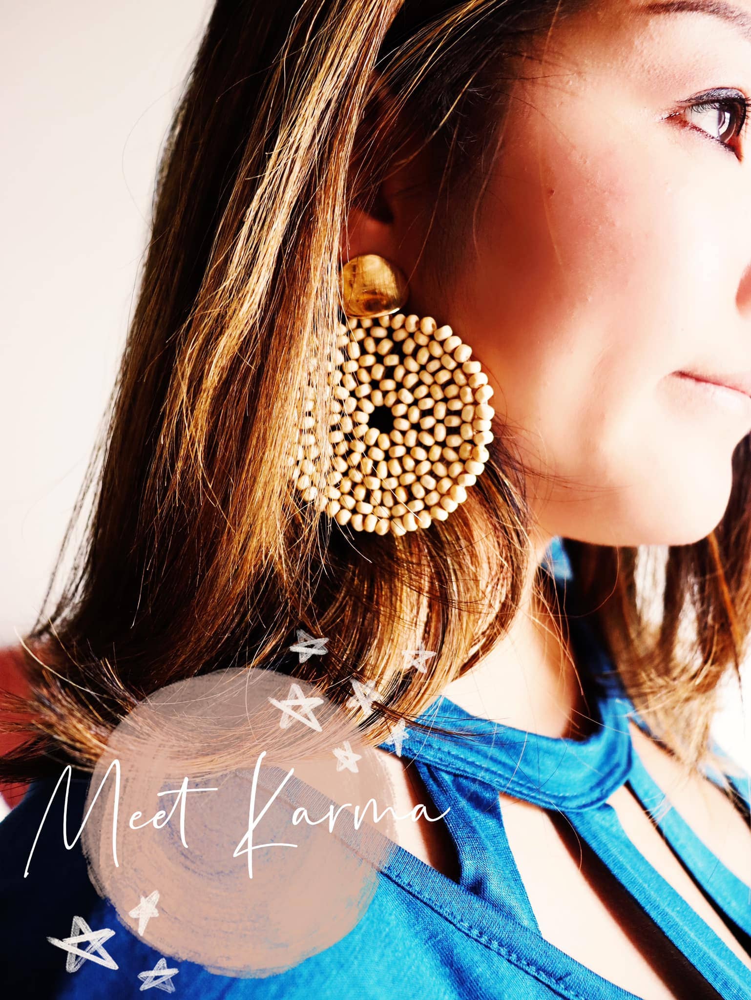 Karma Wood Boho Earrings
