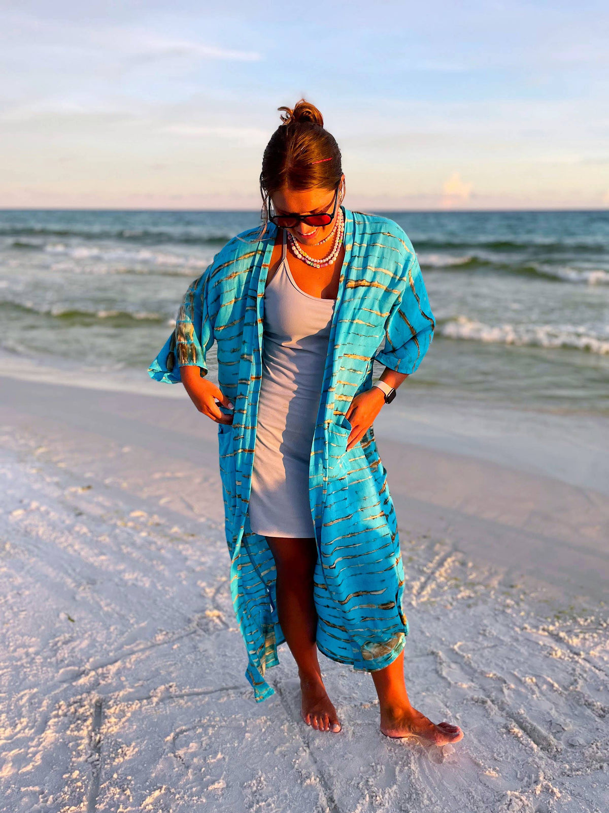 Kimono - Tie Dye Boho Wrap Duster Style Long Cover Up