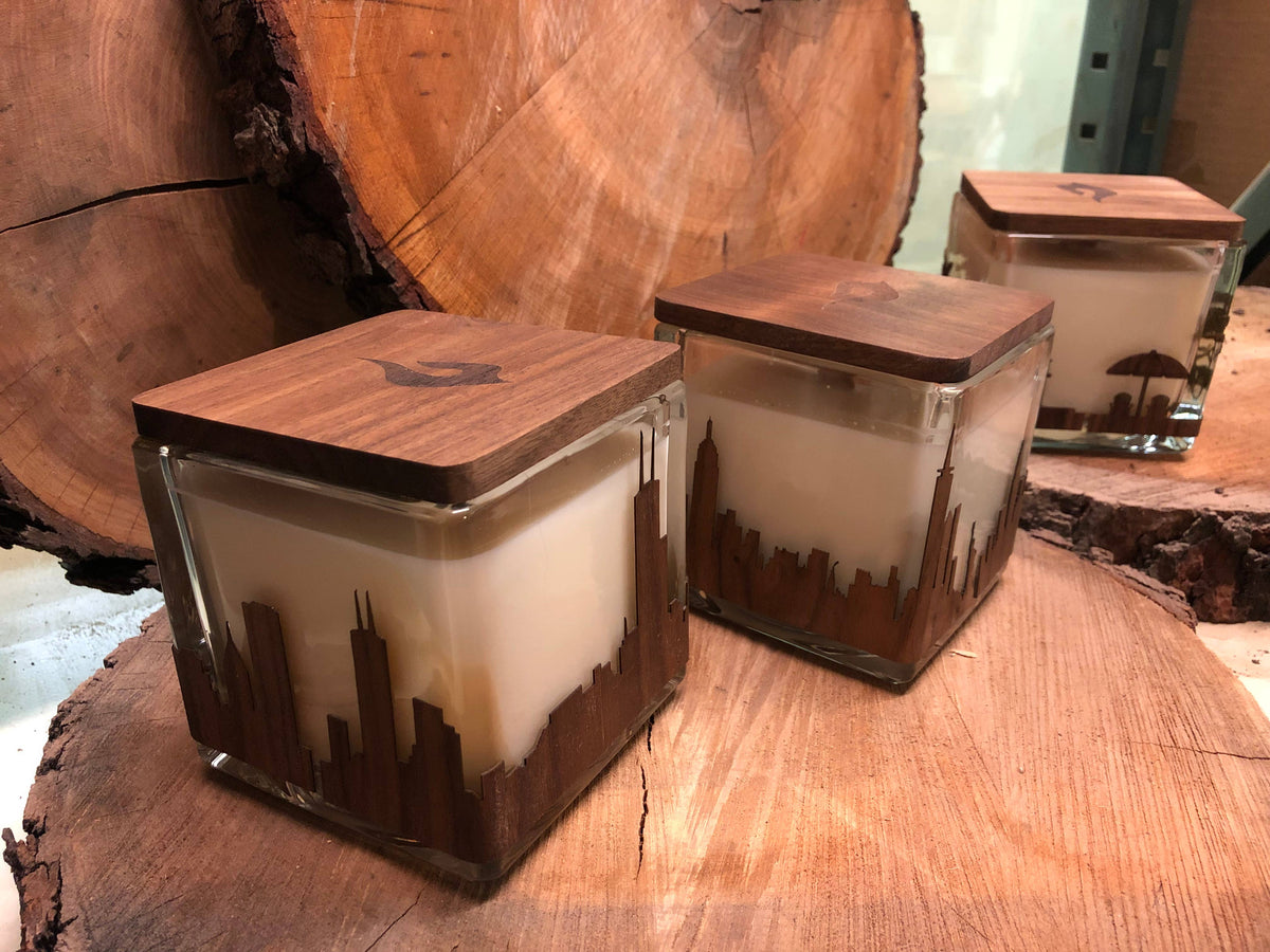 Memphis Wood Wrapped City Skyline Candle; 2 Sizes to choose from