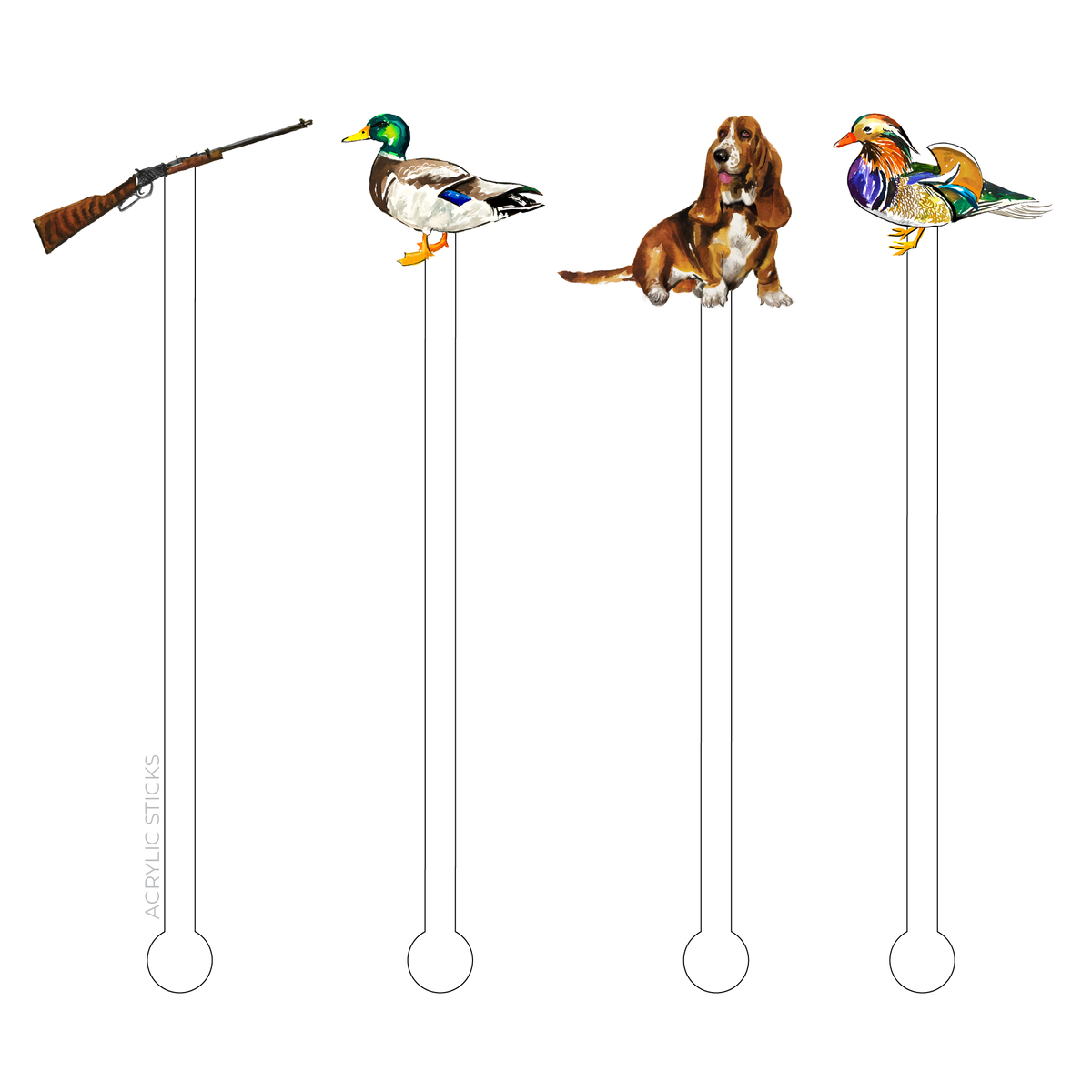 DUCK HUNTING ACRYLIC STIR STICKS COMBO